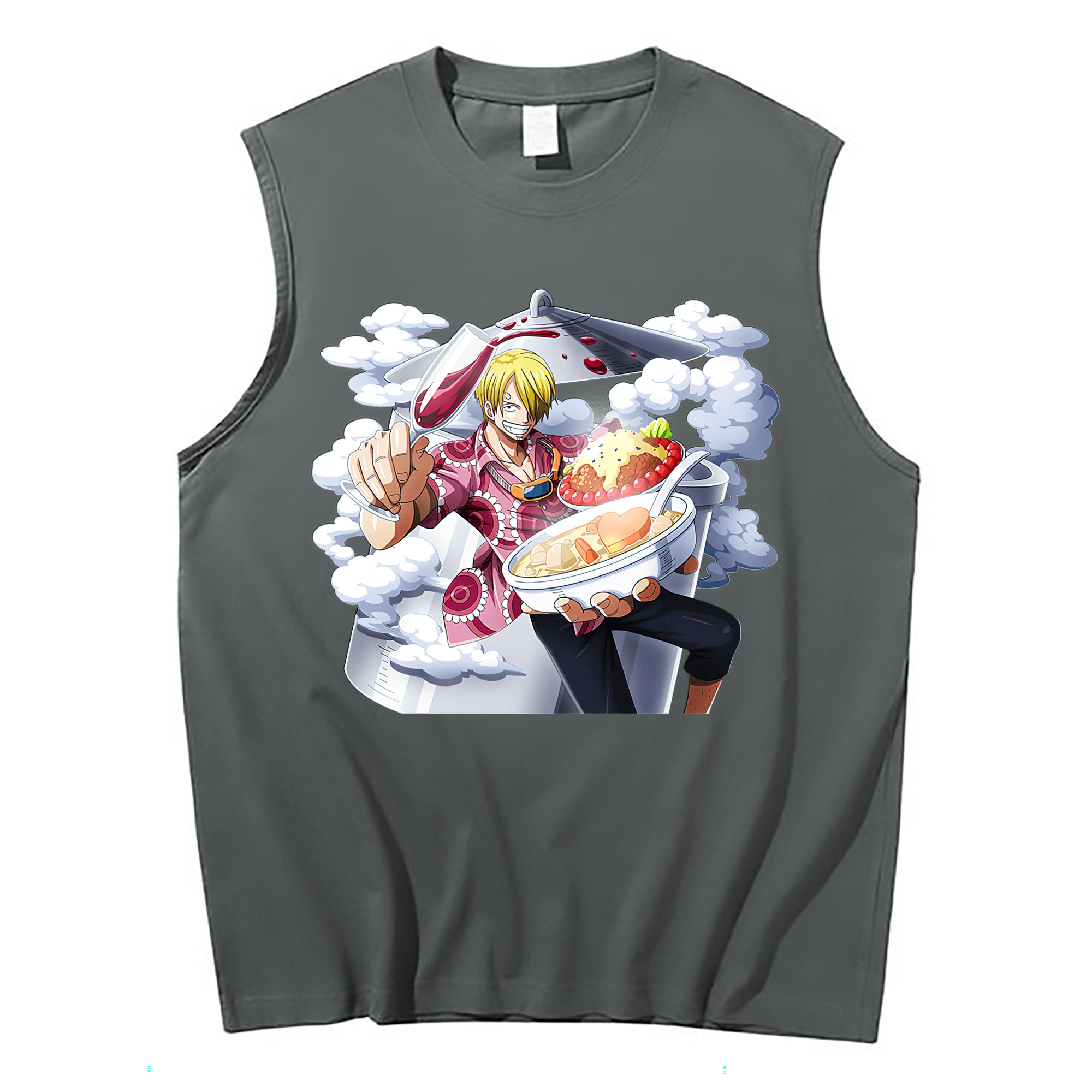 （画像用） ワンピース サンジ ONE PIECE Sanji コットン100％タンクトップ（フロントプリント）